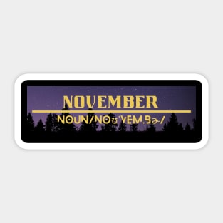 Word November Sticker